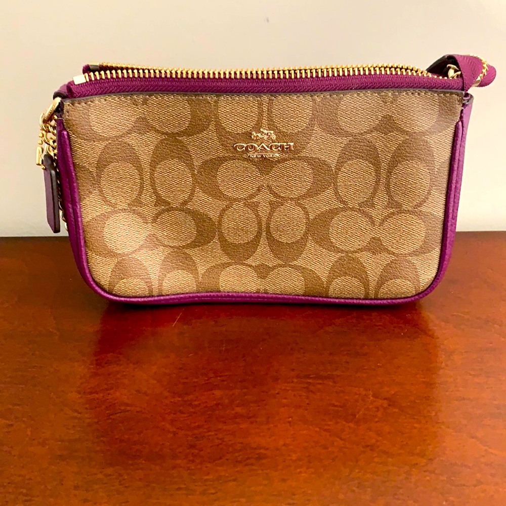 Coach Mini Bag - tan and purple